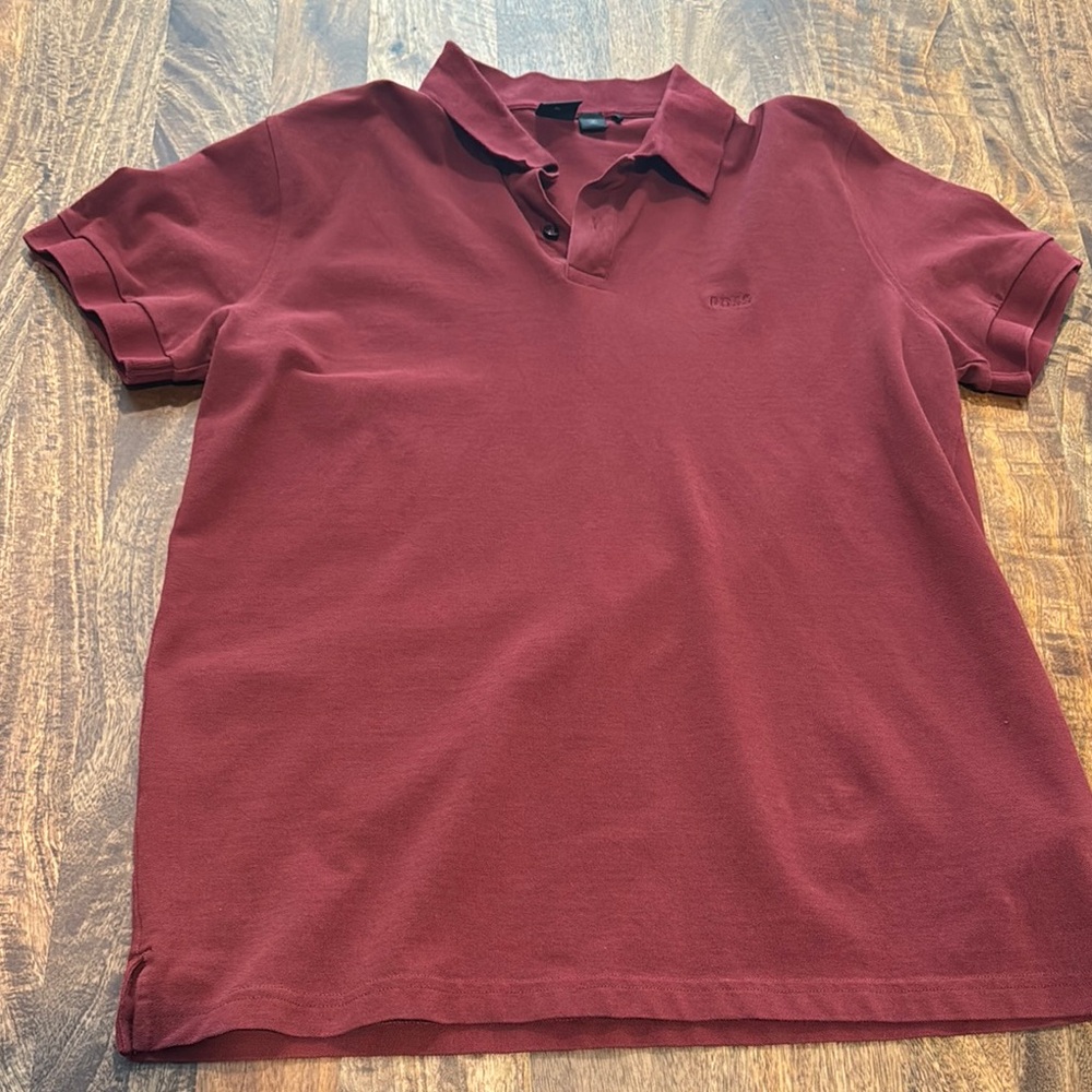 Used Boss Deep Red Polo Shirt XL